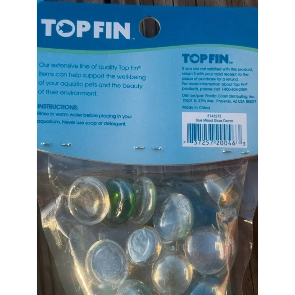 TopFin Blue Mixed Glass Decor 12 oz 5 Pack
